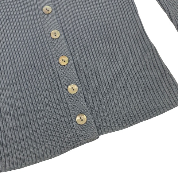 NWT Vince. Ribbed Collar Cardigan‎ Sweater Riviera Blue Medium - Picture 4 of 7